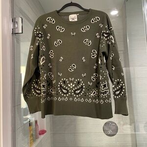 Olive Green Bandana Women's Sweater